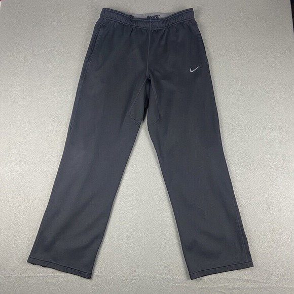 Nike Dri Fit Sweatpants Mens Size Large L Black Polyester Zip Cuff Performance - Picture 1 of 16